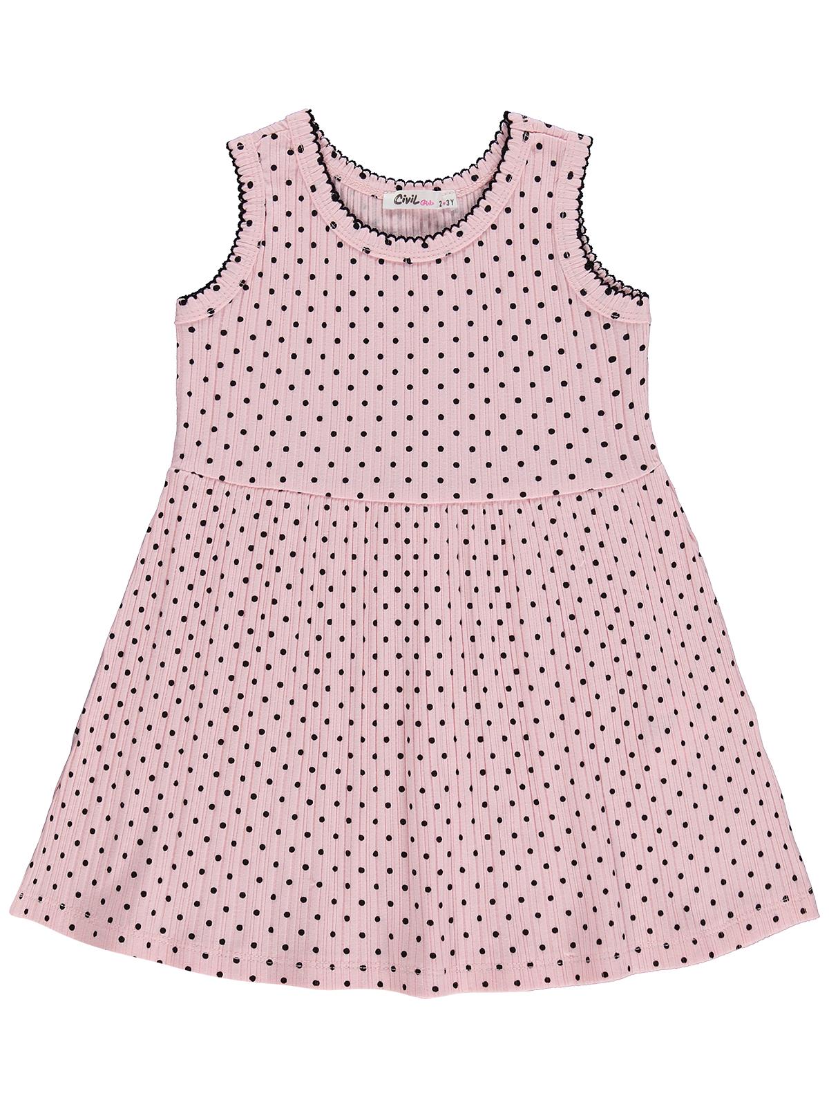 Civil Girls Puantiyeli 2-5 Yaş Elbise - Pembe