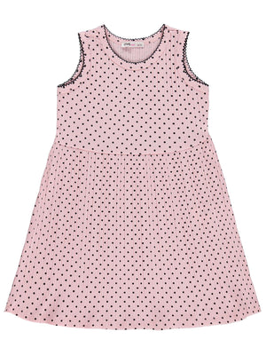 Civil Girls Puantiyeli 6-9 Yaş Elbise - Pembe