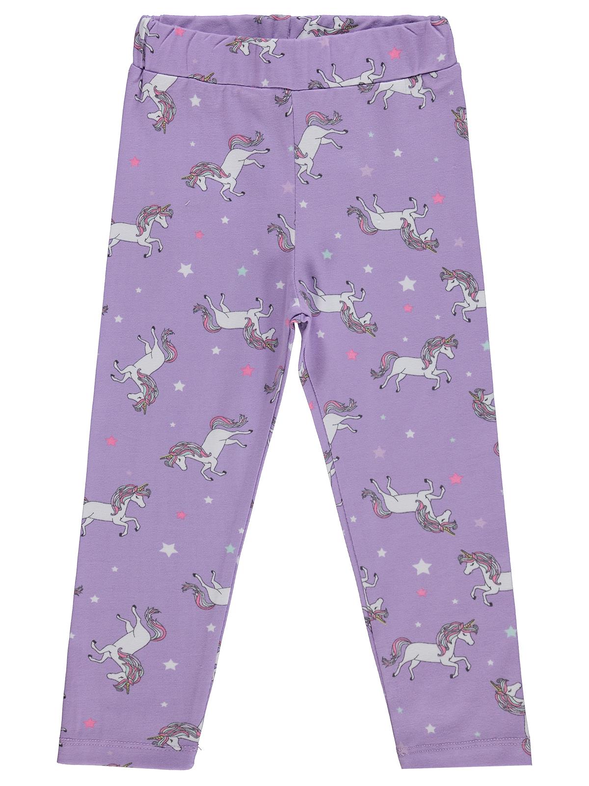 Civil Girls Unicorn Baskılı 2-5 Yaş Tayt - Lila