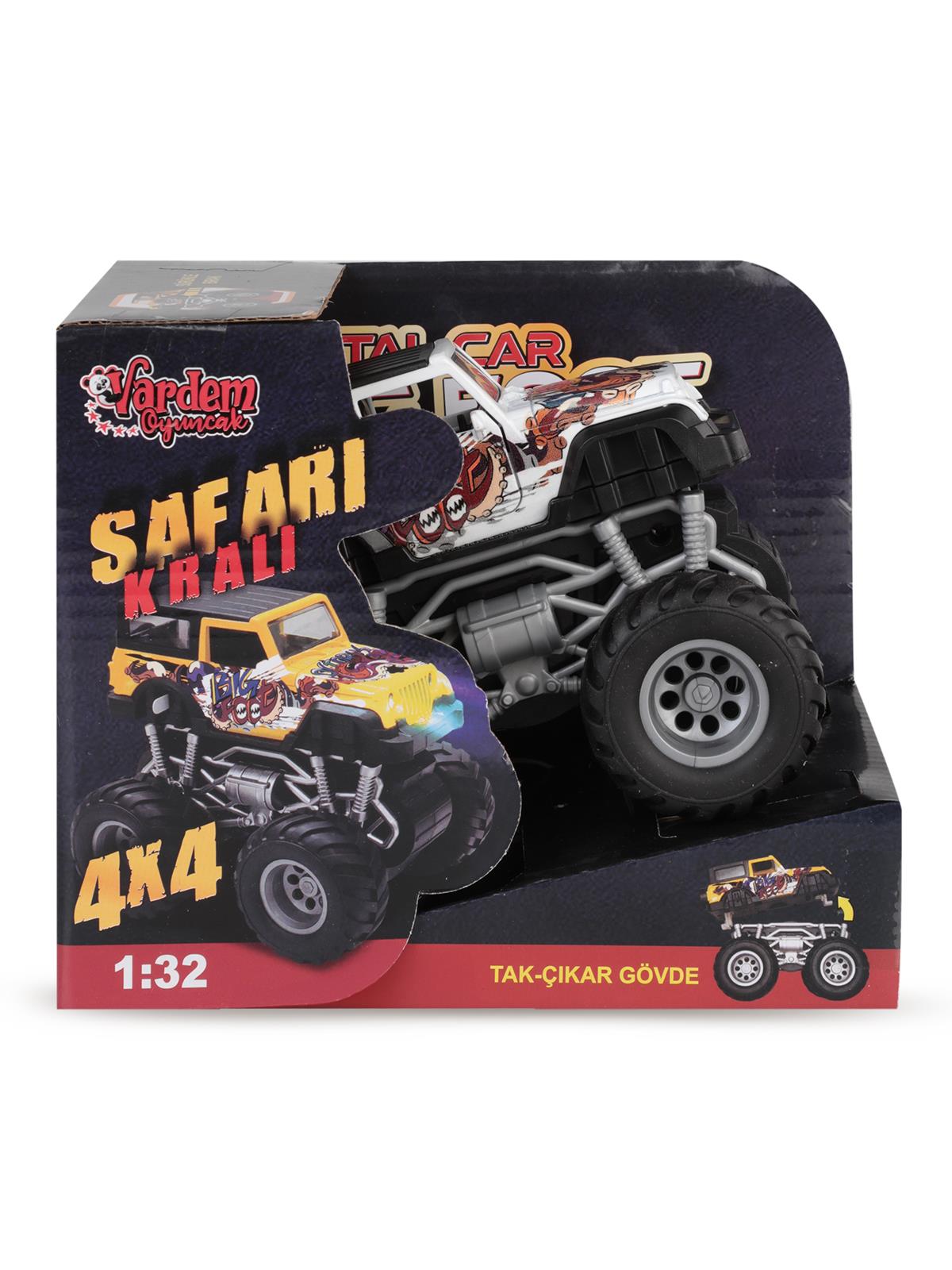 Vardem Oyuncak Isıklı- Muzıklı 1:32 Safarı Kralı Jeep 4x4 - Beyaz