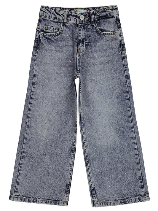Civil Girls Taş Baskılı 10-13 Yaş Pantolon Kot - Mavi