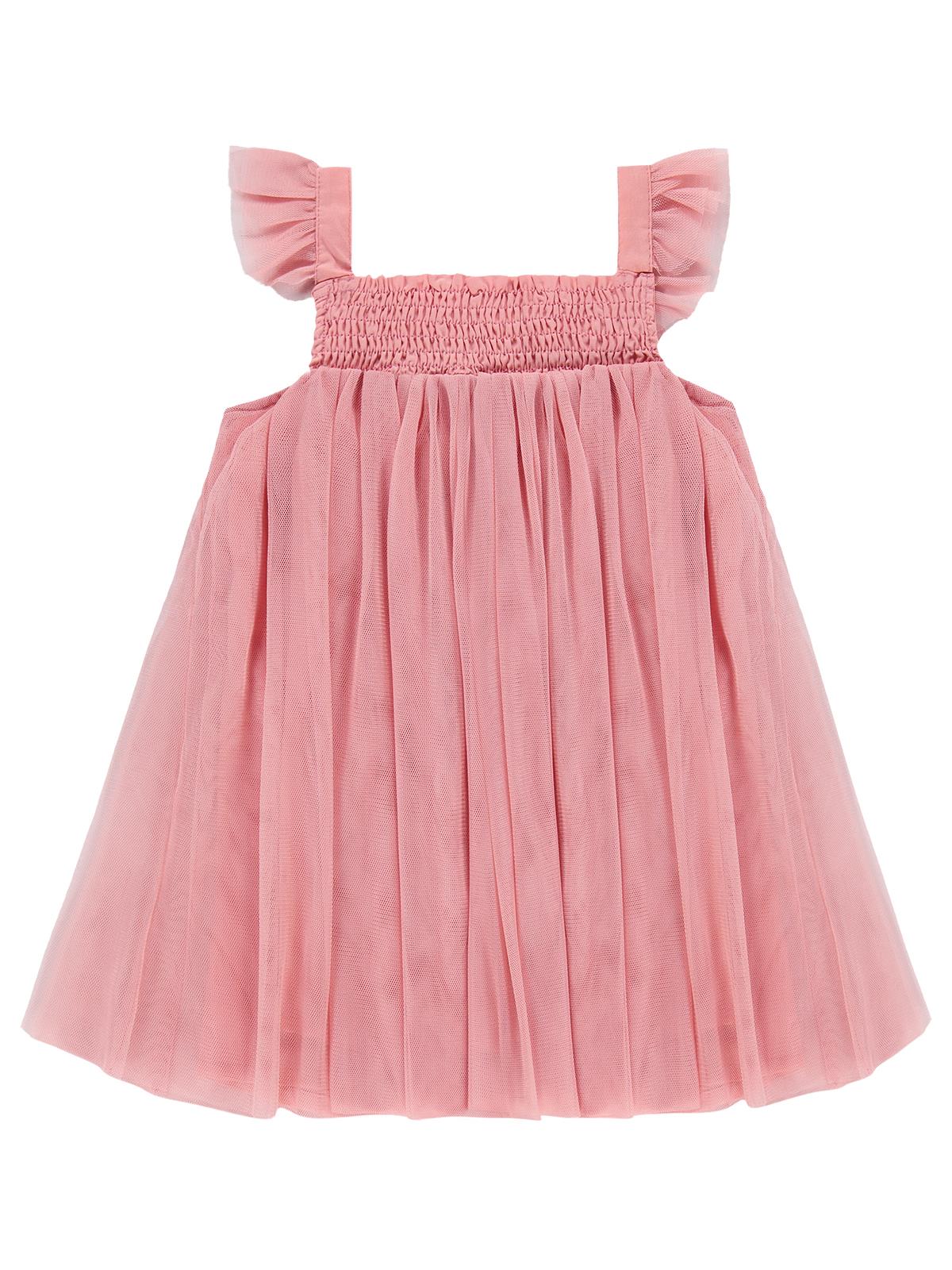 Civil Girls Şifon Çiçek Aplikeli 2-5 Yaş Elbise - Pembe
