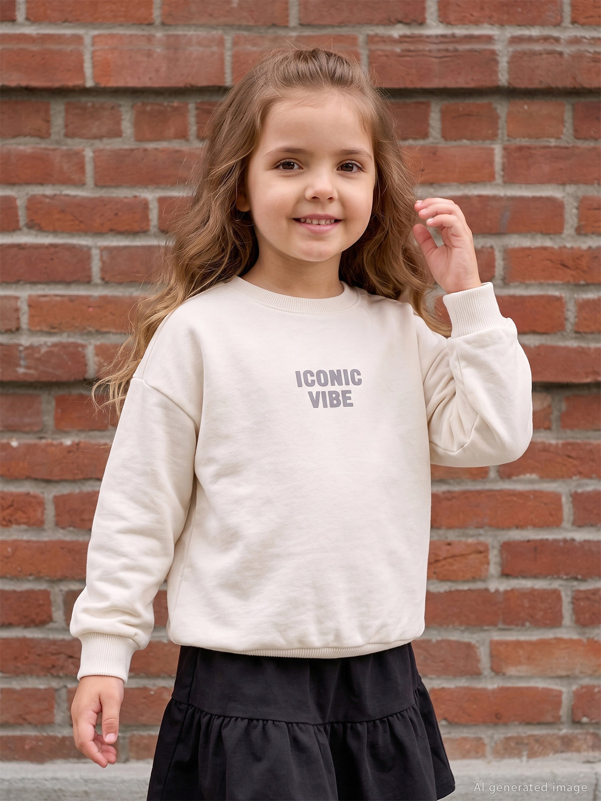 Civil Girls Basic 2-5 Yaş Sweatshirt - Ekru