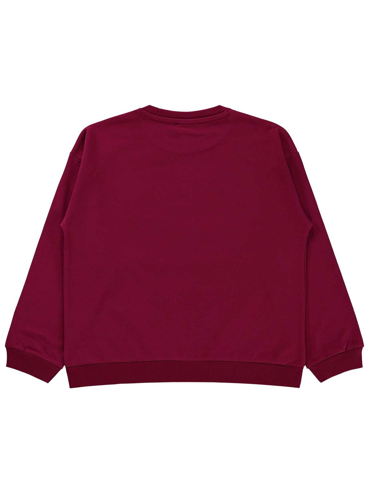 Civil Kız Çocuk Basic Sweatshirt | 2 İp Uzun Kol Bisiklet Yaka | Okul Kreş ve Günlük Kullanım - Bordo