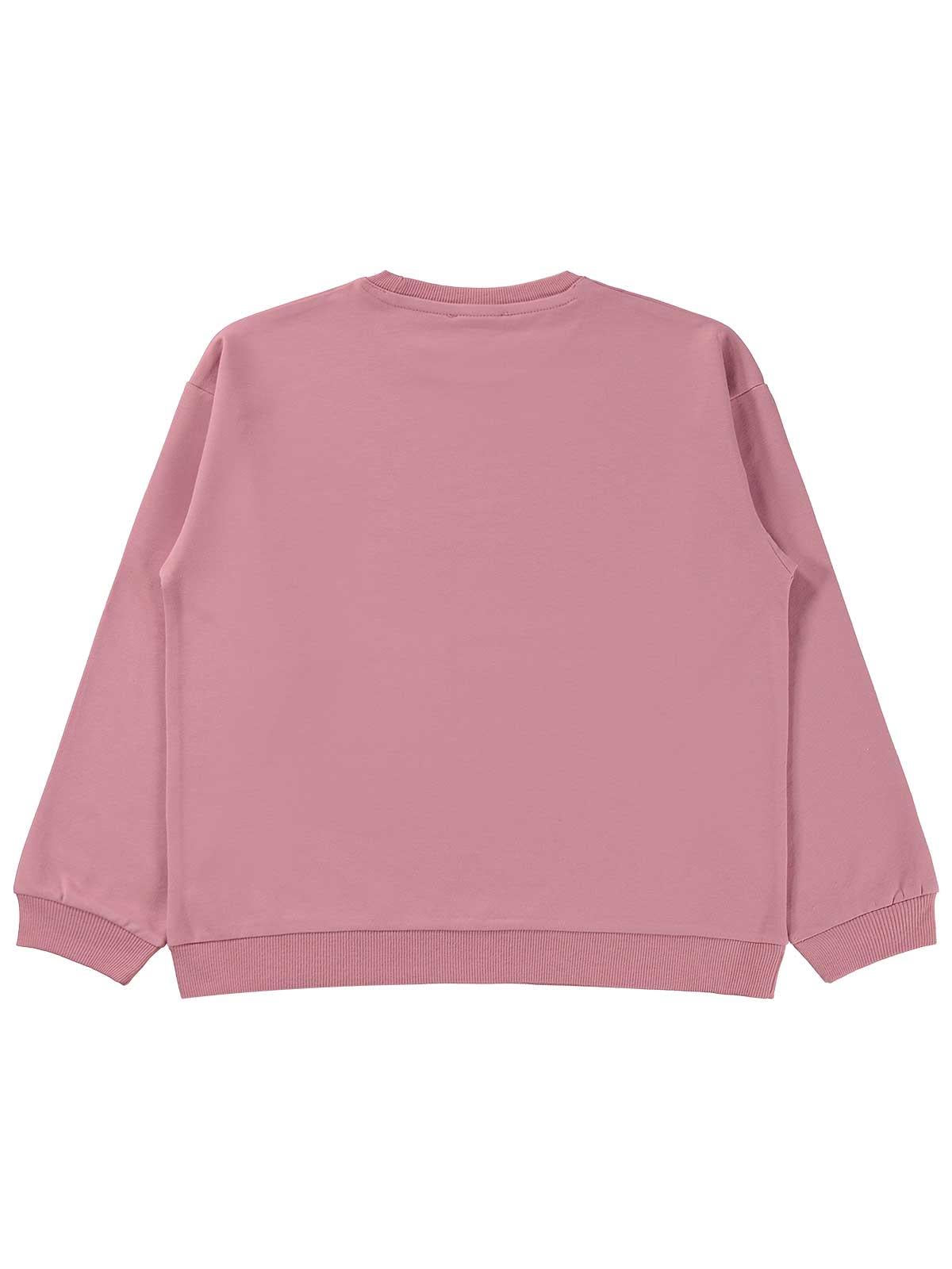 Civil Kız Çocuk Basic Sweatshirt | 2 İp Uzun Kol Bisiklet Yaka | Okul Kreş ve Günlük Kullanım - Pembe