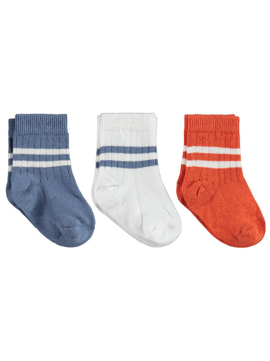 Civil Baby Çemberli Basic 3'lü 6- Bebek Erkek Çorap Set