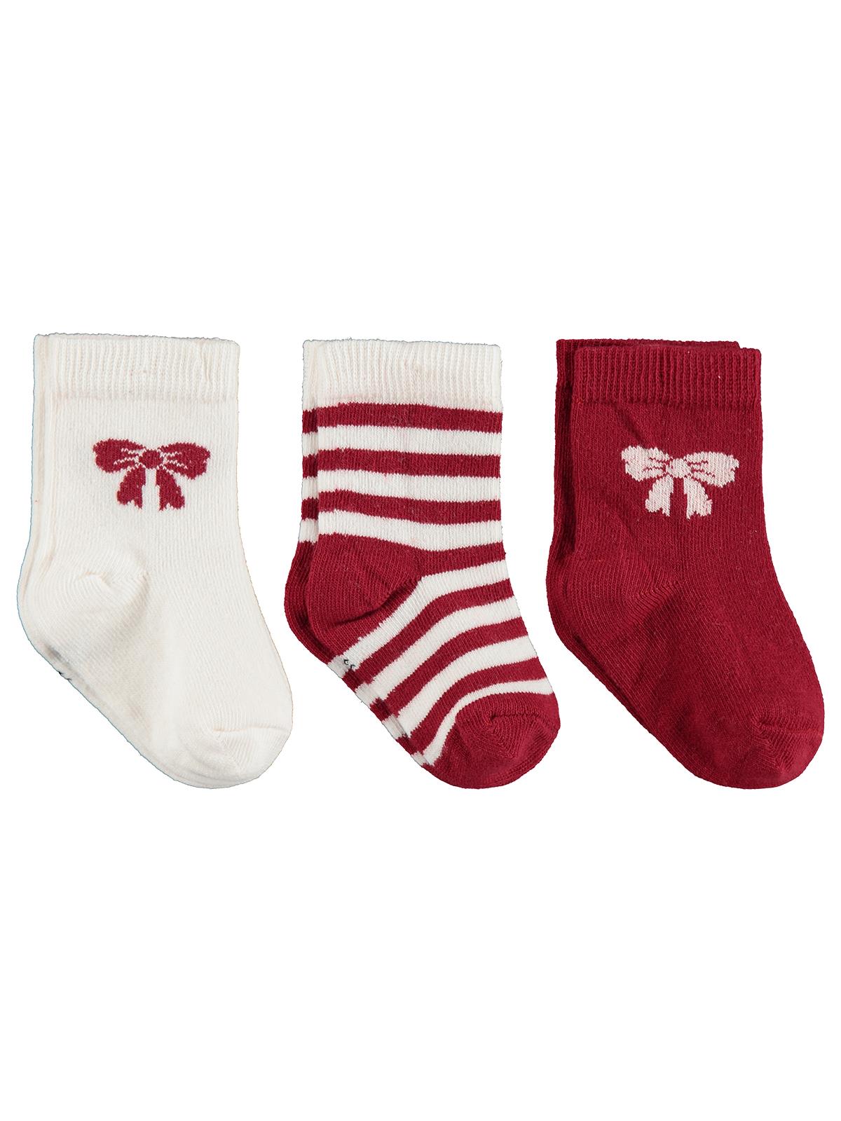 Civil Baby Kurdale 3'lü 6- Bebek Kız Çorap Set