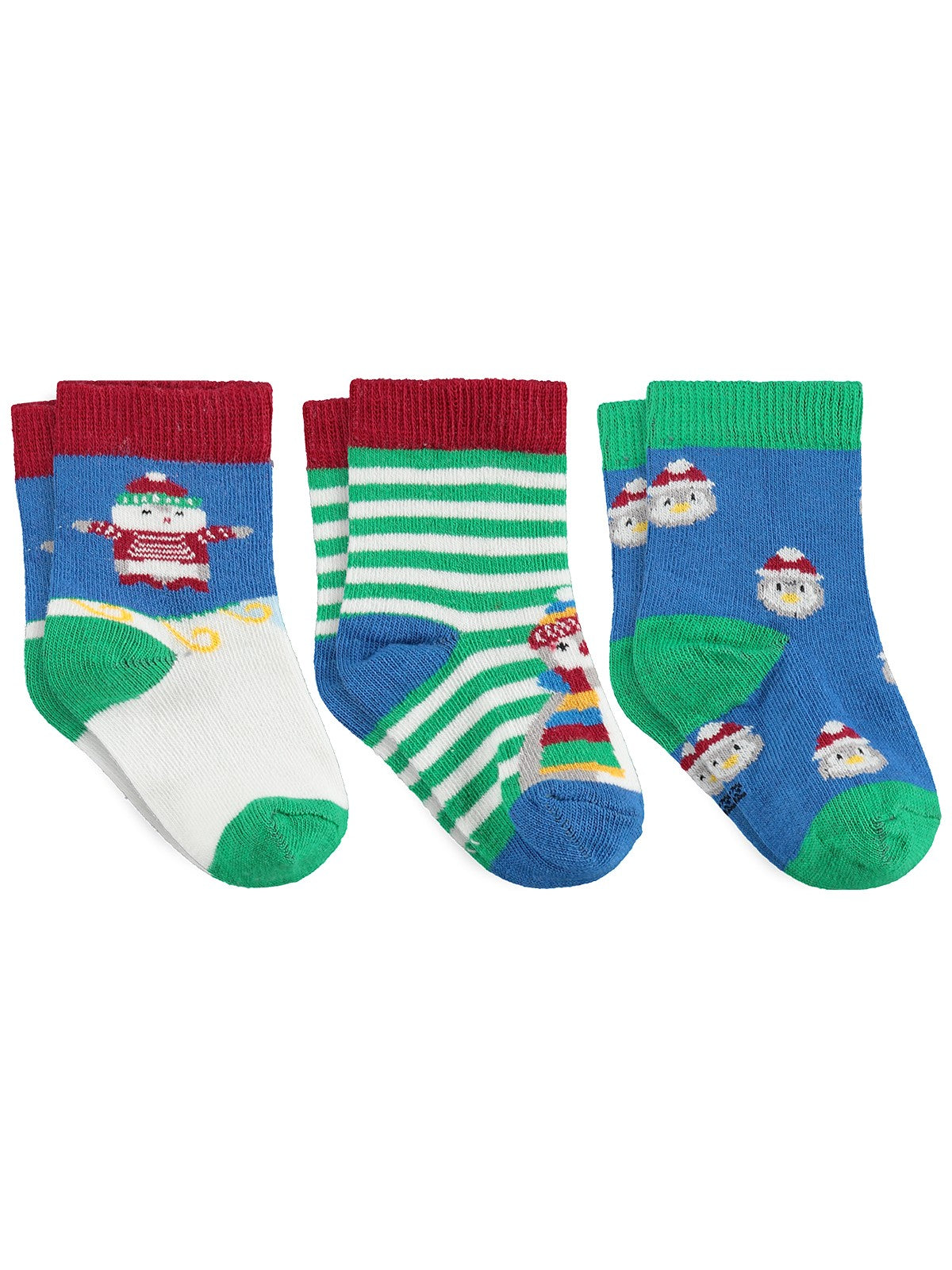 Civil Baby Pengui 3'lü 6- Bebek Kız Çorap Set