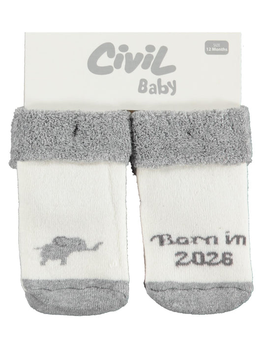 Civil Baby Born Kıvrık Havlu 6- 2'li Bebek Erkek Çorap Set