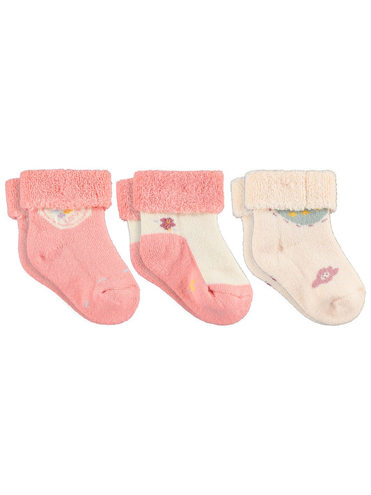Civil Baby Kalp Kıvrık Havlu 6- 3'lü Bebek Kız Çorap Set