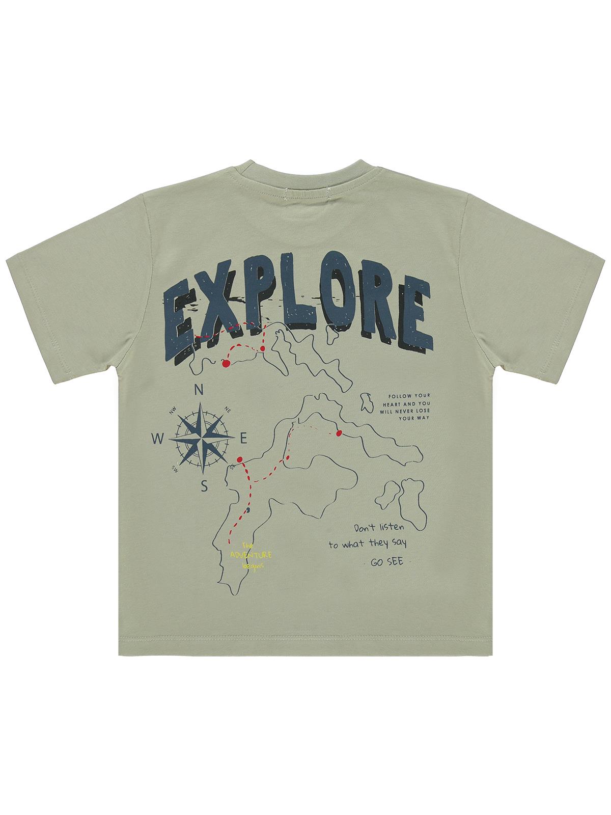 Civil Boys Explore Baskılı 10-13 Yaş Tişört - Gri