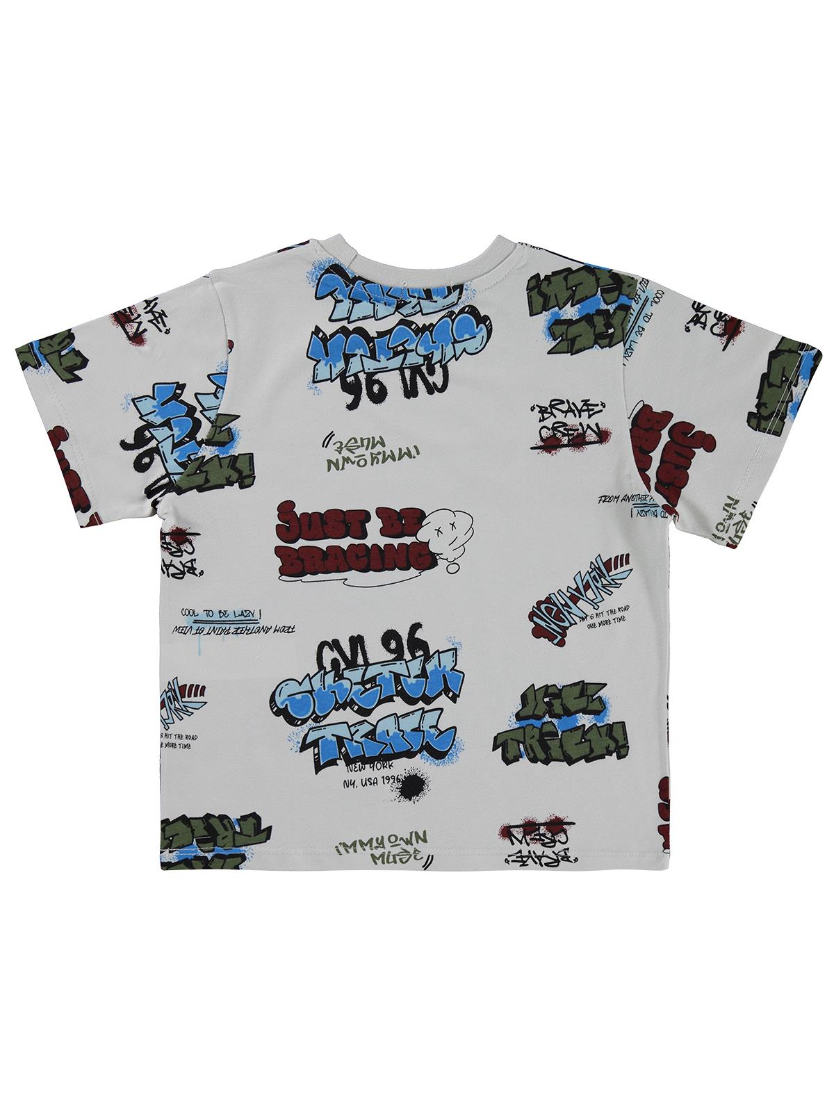 Civil Boys New York Baskılı 6-9 Yaş Tişört - Koyu Taş Rengi