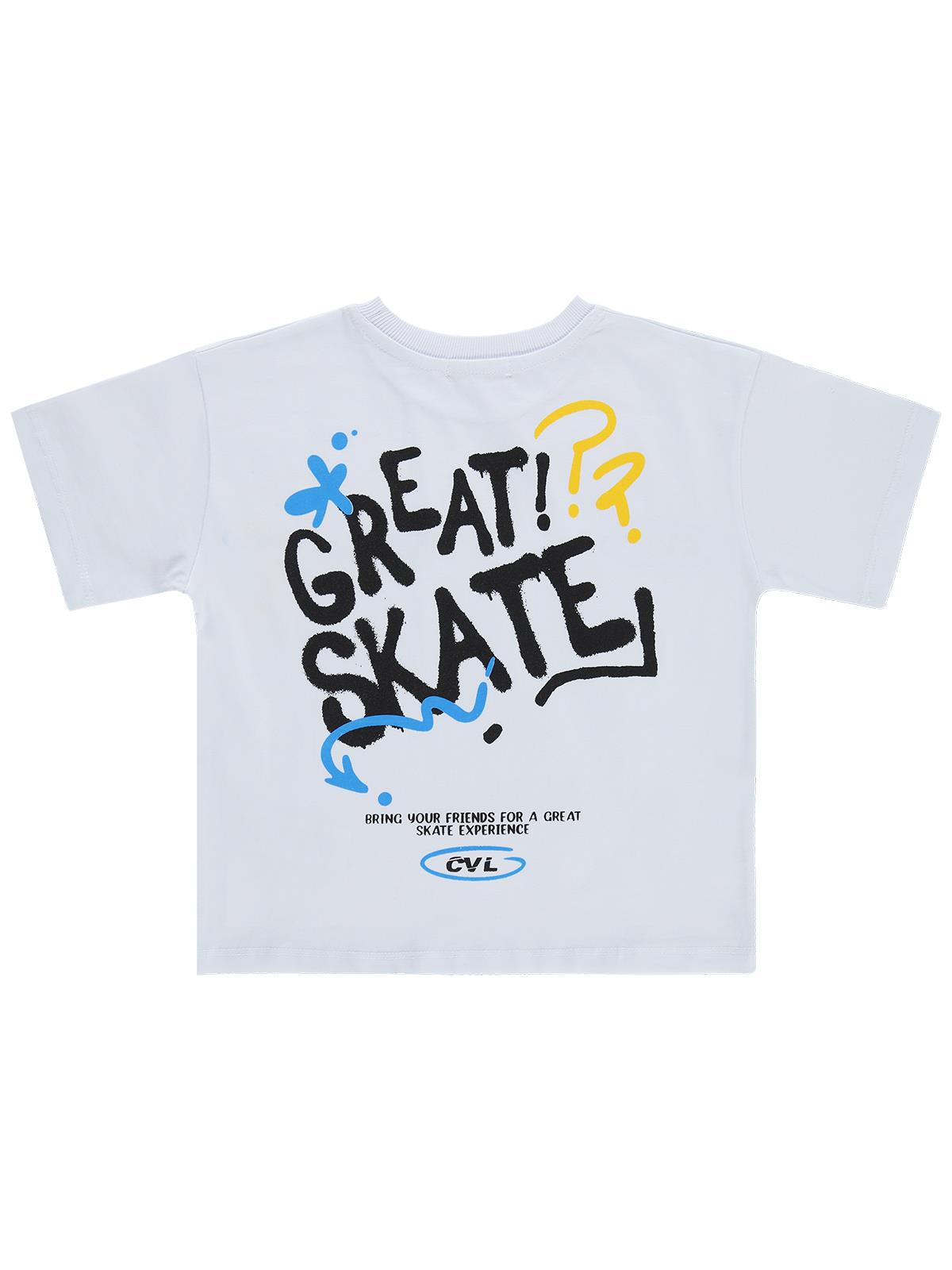 Civil Boys Great Skate Baskılı 6-9 Yaş Tişört - Beyaz