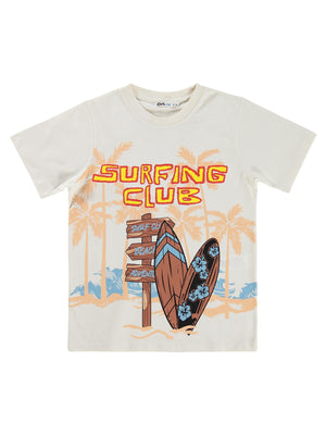 Civil Boys Surfing Club 6-9 Yaş Tişört - Kırık Beyaz