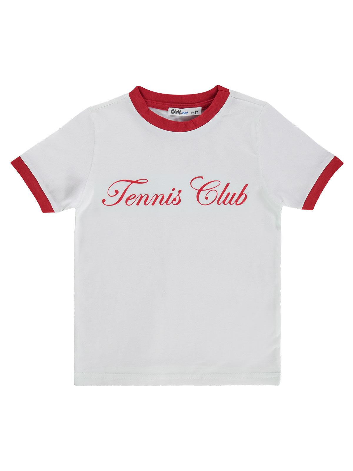 Civil Boys Tennis Club Baskılı 2-5 Yaş Tişört - Kırmızı
