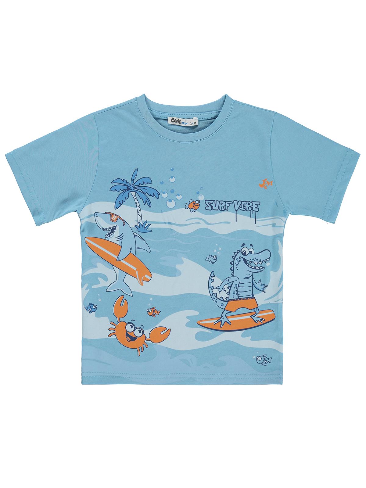 Civil Boys Surf Vibe 2-5 Yaş Tişört - Mavi