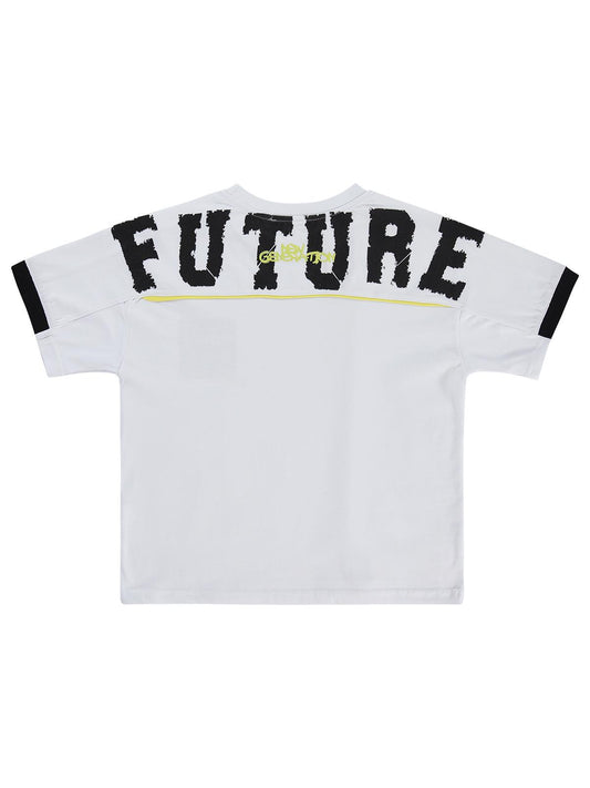 Civil Boys Future Baskılı 10-13 Yaş Tişört - Beyaz