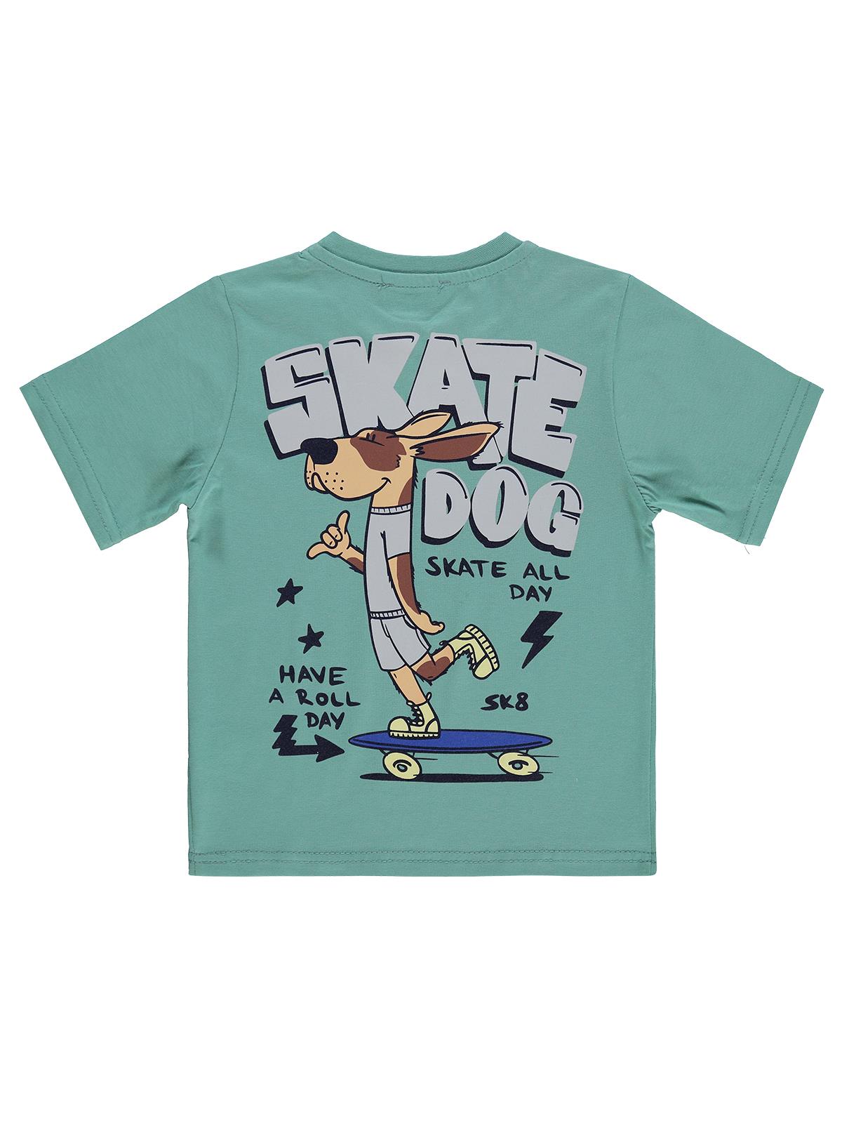 Civil Boys Skate Dog Baskılı 2-5 Yaş Tişört - Yeşil