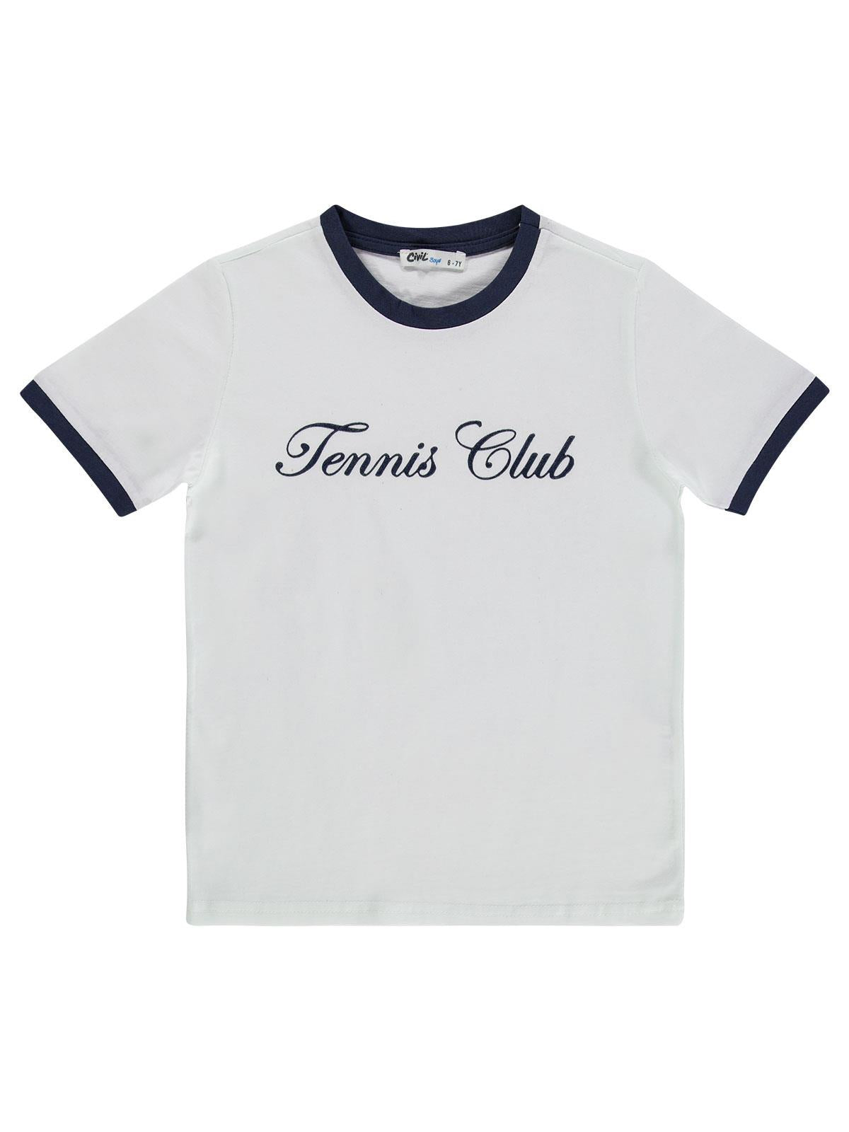 Civil Boys Tennis Club Baskılı 6-9 Yaş Tişört - Lacivert