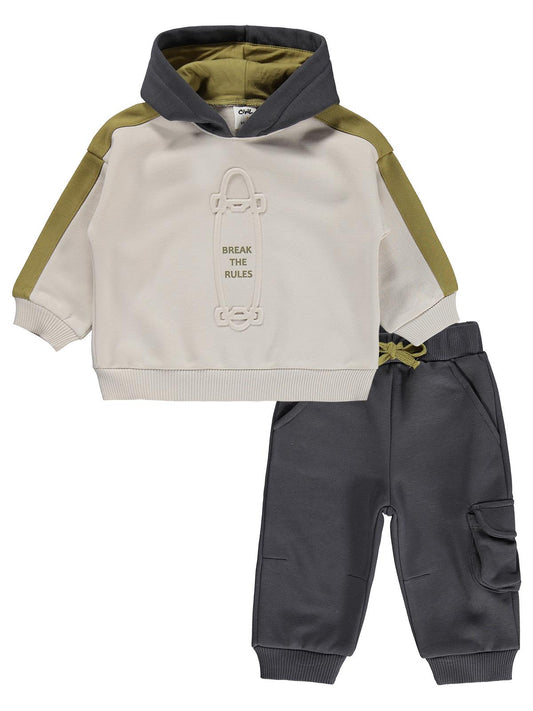 Civil Baby Kaykay Baskılı 6-18 Ay Takım - Gri
