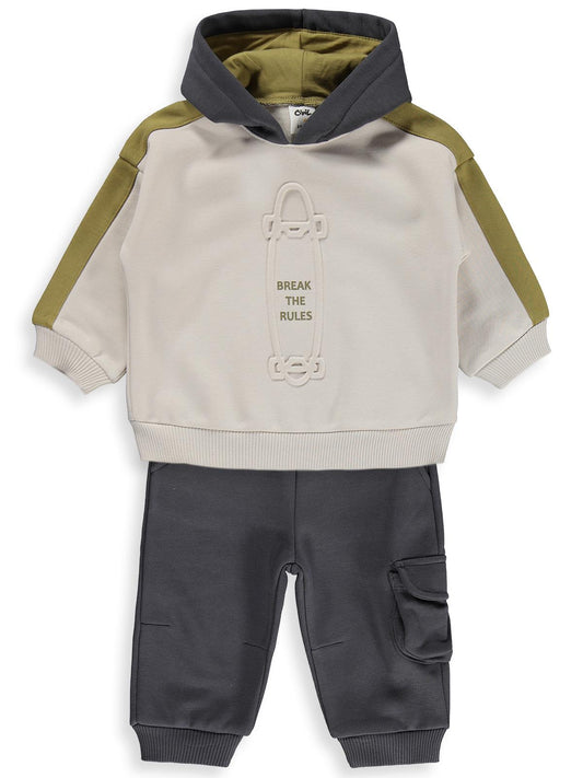 Civil Baby Kaykay Baskılı 6-18 Ay Takım - Gri