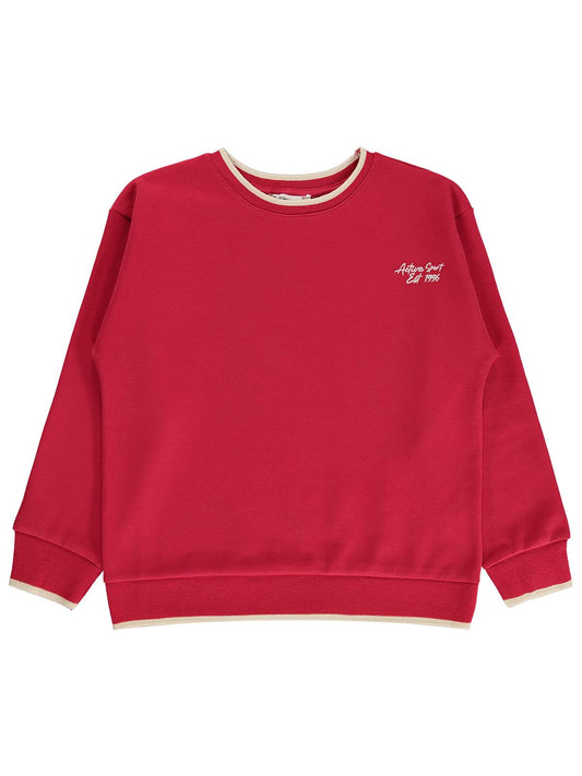 Civil Erkek Çocuk Pike Active Sweatshirt | Pike Uzun Kol Kapşonlu | Okul Kreş ve Günlük Kullanım - Bordo
