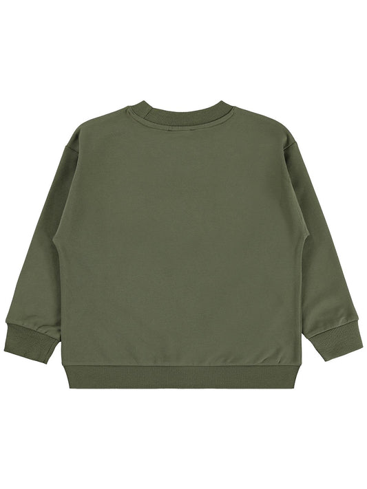 Civil Boys Erkek Çocuk Basic Sweatshirt | Fırçalı 2 İp Uzun Kol | Okul Kreş ve Günlük Kullanım - Haki