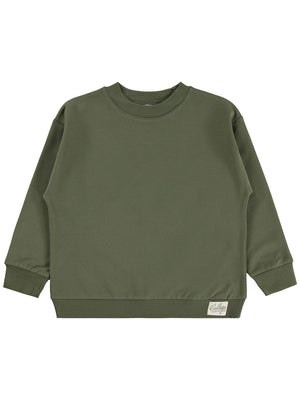 Civil Boys Erkek Çocuk Basic Sweatshirt | Fırçalı 2 İp Uzun Kol | Okul Kreş ve Günlük Kullanım - Haki