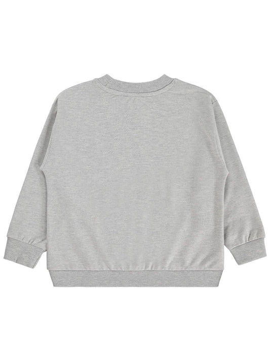 Civil Boys Erkek Çocuk Basic Sweatshirt | Fırçalı 2 İp Uzun Kol | Okul Kreş ve Günlük Kullanım - Gri