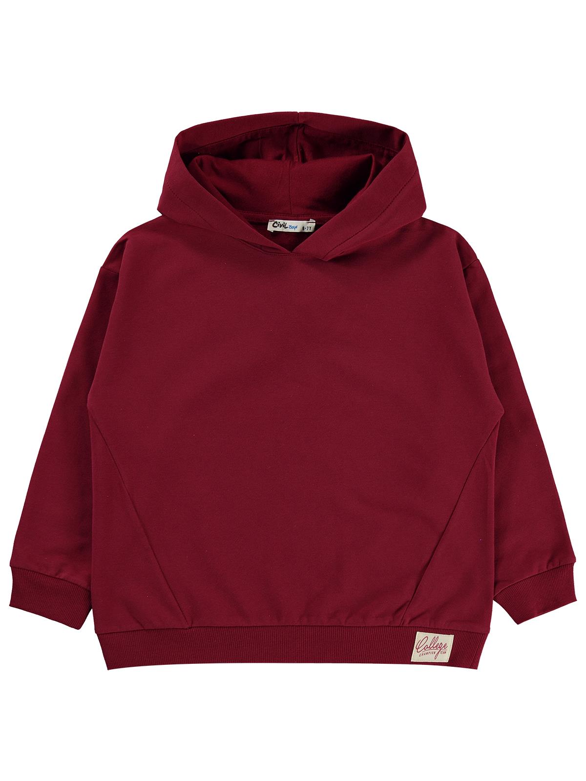 Civil Boys Basic Kapşonlu 6-9 Yaş Sweatshirt - Bordo