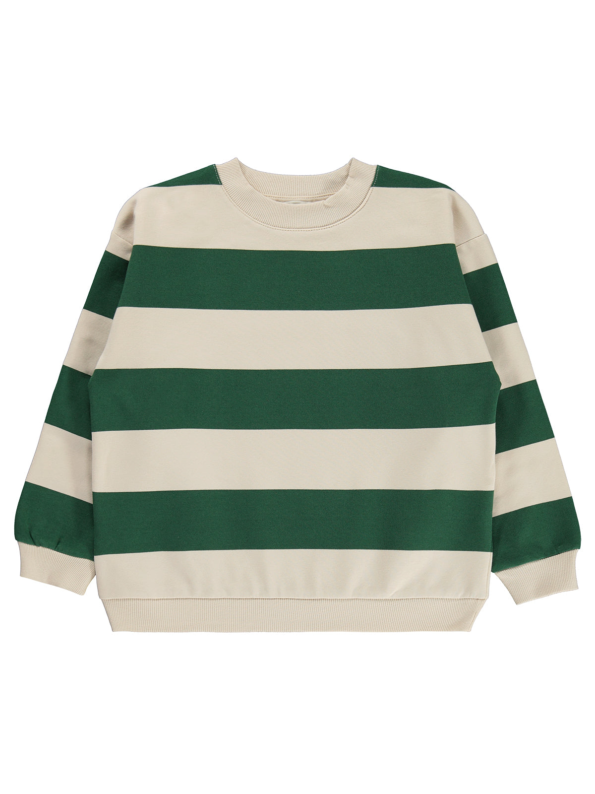 Civil Boys Kalın Çizgili Basic 6-9 Yaş Sweatshirt - Yeşil
