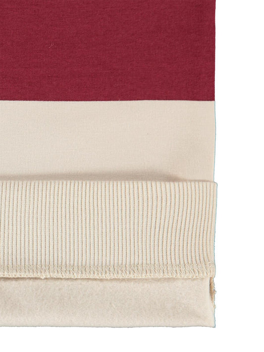 Civil Erkek Çocuk Kalın Çizgili Basic Sweatshirt | 2 İp Uzun Kol | Okul Kreş ve Günlük Kullanım - Bordo