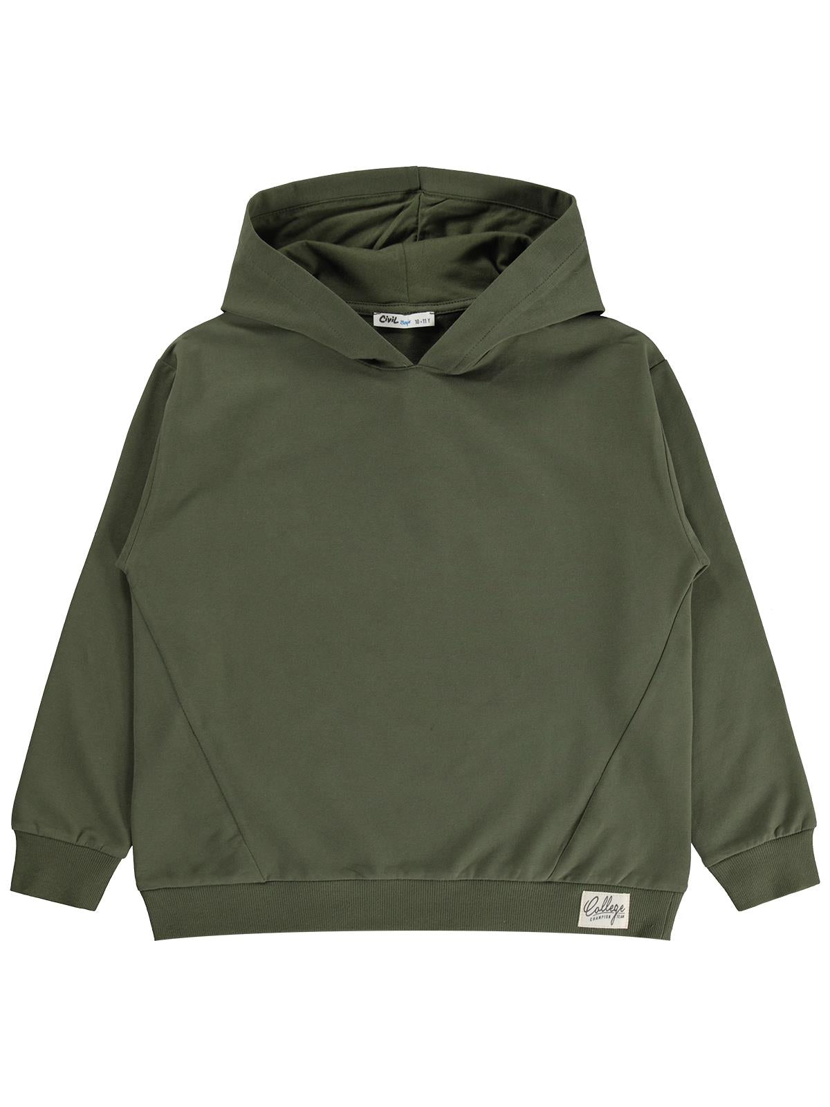 Civil Boys Basic Kapşonlu 10-13 Yaş Sweatshirt - Haki