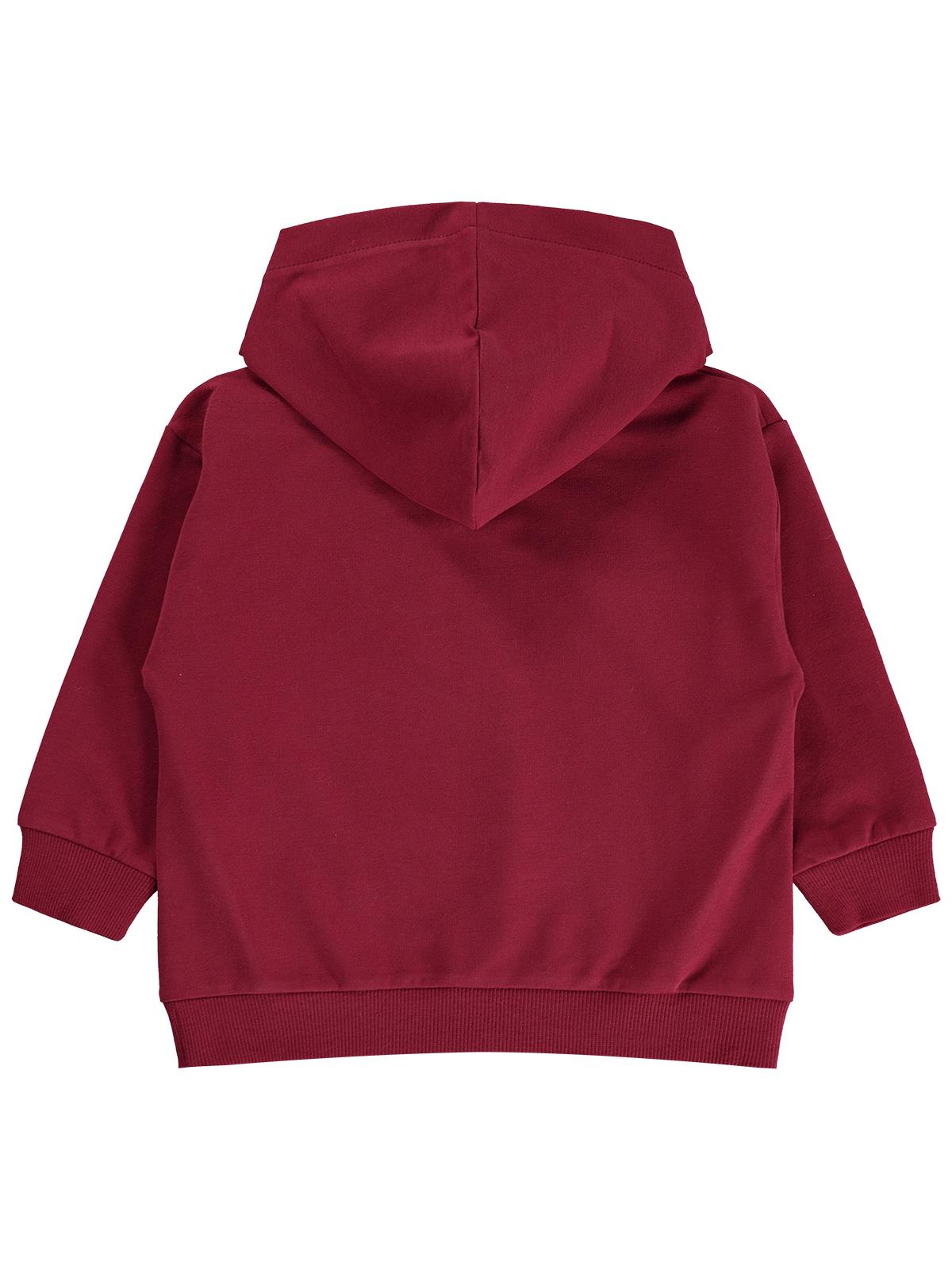 Civil Boys Erkek Çocuk Basic Kapşonlu Sweatshirt | Fırçalı 2 İp Uzun Kol | Okul Kreş ve Günlük Kullanım - Bordo