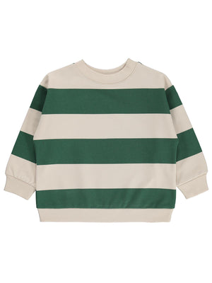 Civil Boys Kalın Çizgili Basic 2-5 Yaş Sweatshirt - Yeşil