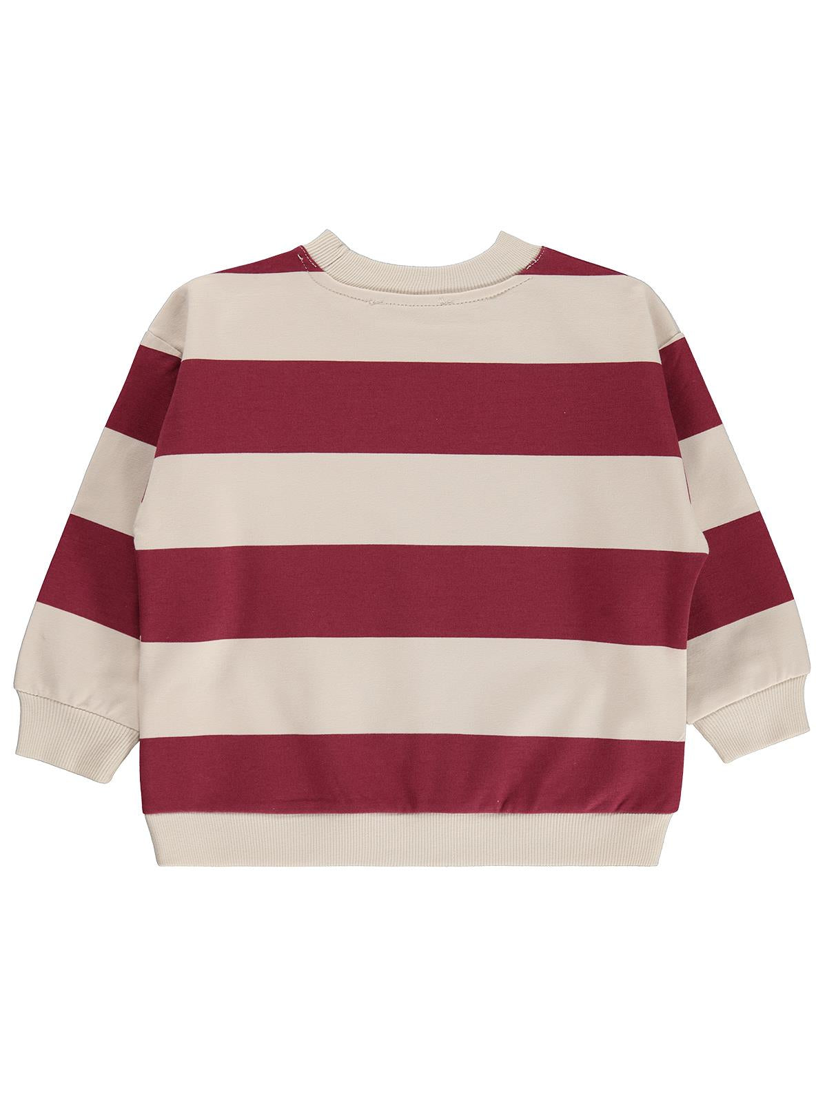 Civil Boys Kalın Çizgili Basic 2-5 Yaş Sweatshirt - Bordo