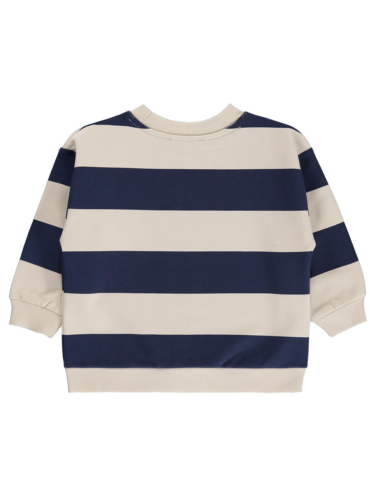 Civil Boys Kalın Çizgili Basic 2-5 Yaş Sweatshirt - Lacivert