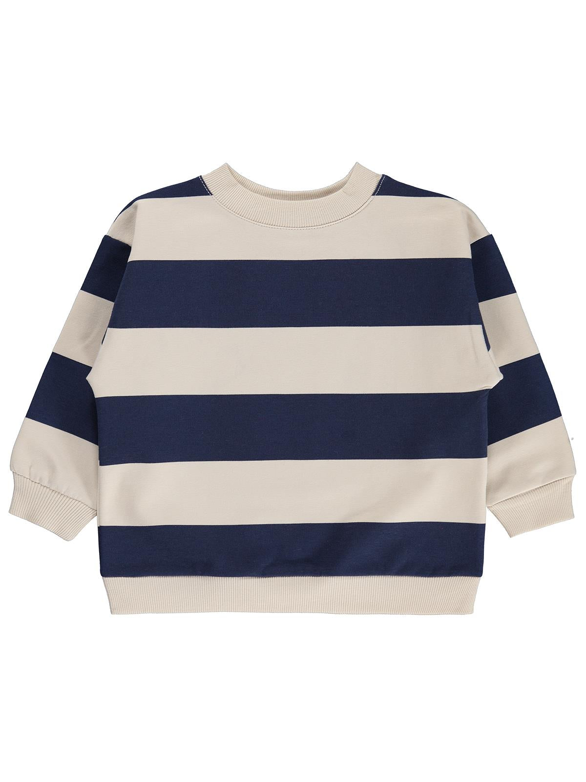 Civil Boys Kalın Çizgili Basic 2-5 Yaş Sweatshirt - Lacivert