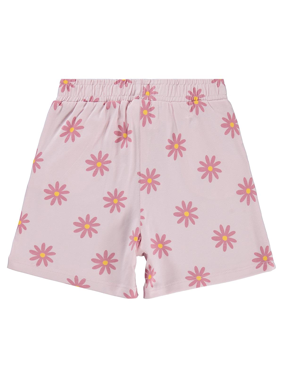 Civil Girls Papatya Desenli 6-9 Yaş Şort - Pudra