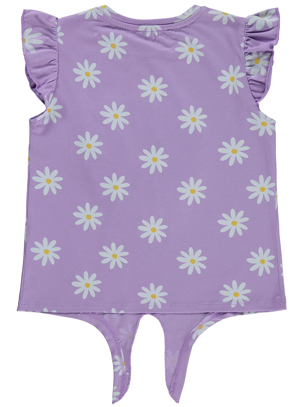 Civil Girls Papatya Desenli 6-9 Yaş Tişört - Lila