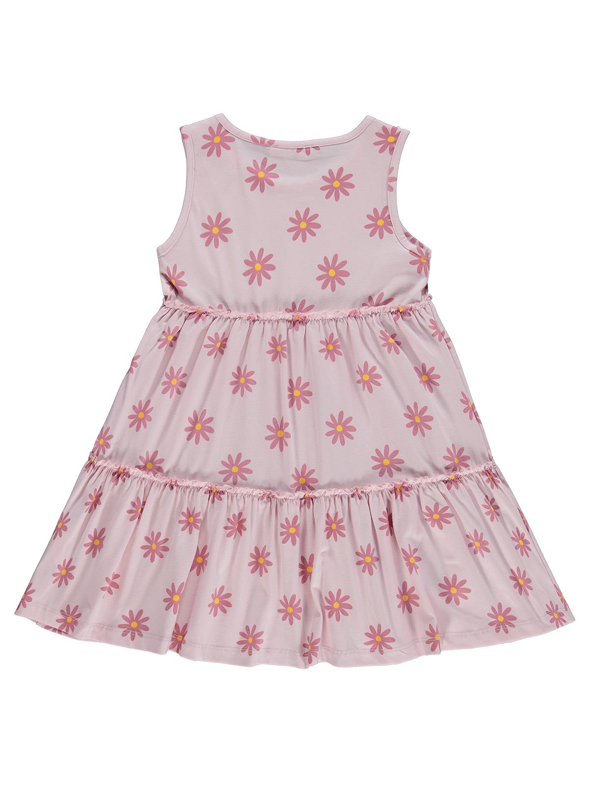 Civil Girls Papatya Desenli 6-9 Yaş Elbise - Pudra