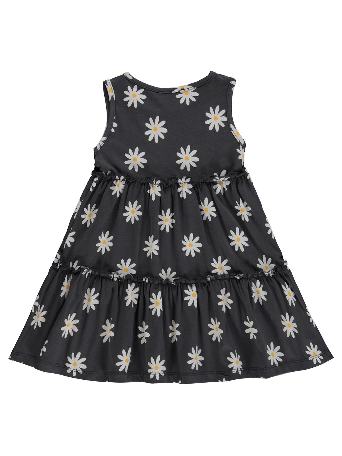 Civil Girls Papatya Desenli 2-5 Yaş Elbise - Gri