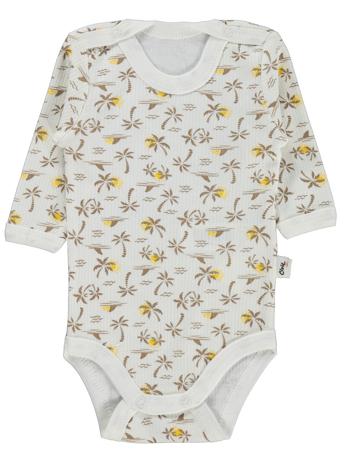 Civil Baby Palmiye Empirme 1-36 Ay Çıtçıtlı Badi - Ekru