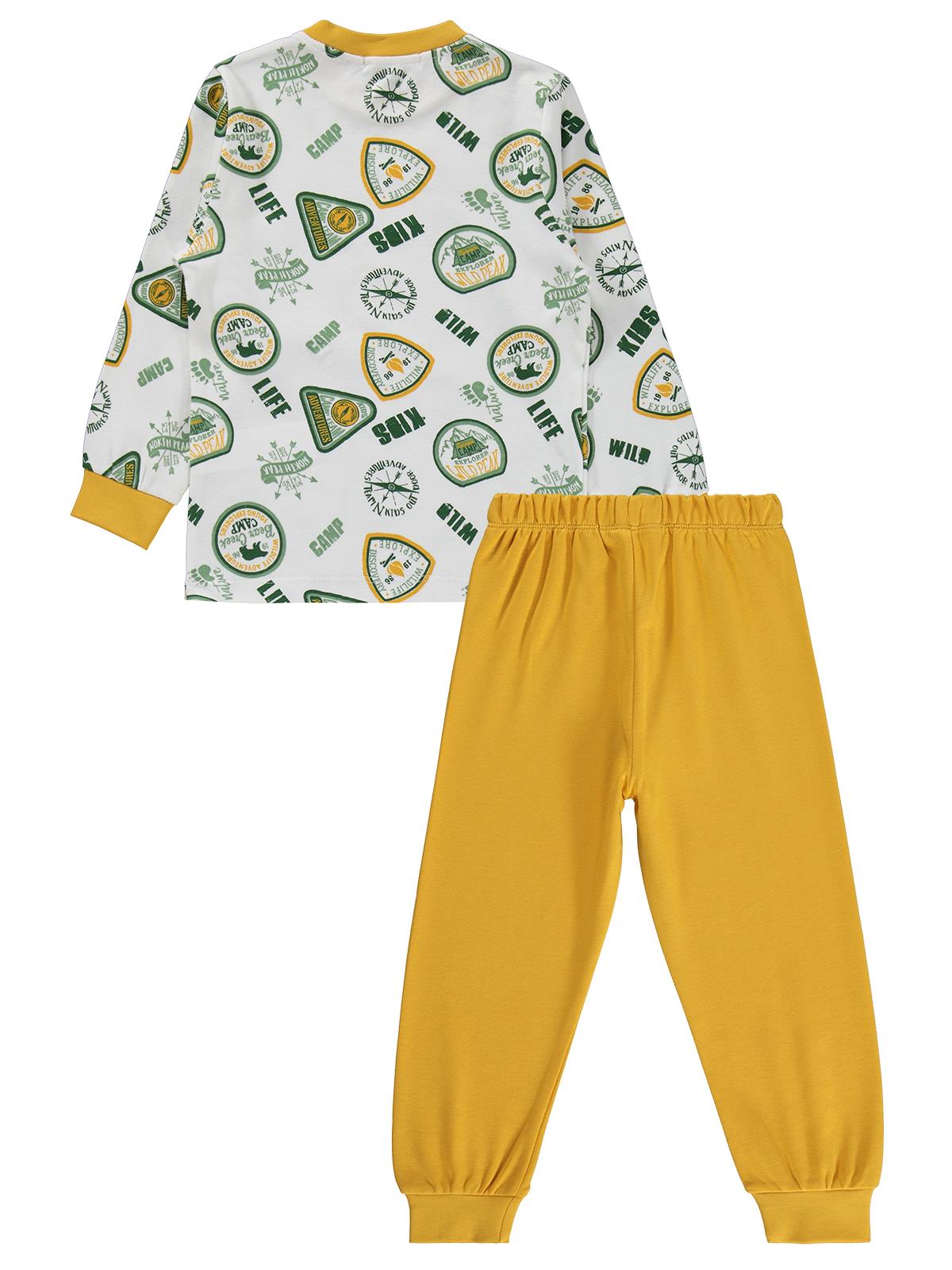 Civil Boys Kids Armalar Baskılı 2-5 Yaş Pijama Takımı - Hardal