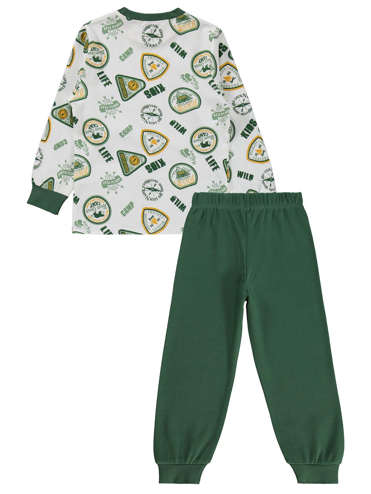 Civil Erkek Çocuk Kids Armalar Baskılı Pijama Takımı | Okul Kreş ve Günlük Kullanım - Yeşil