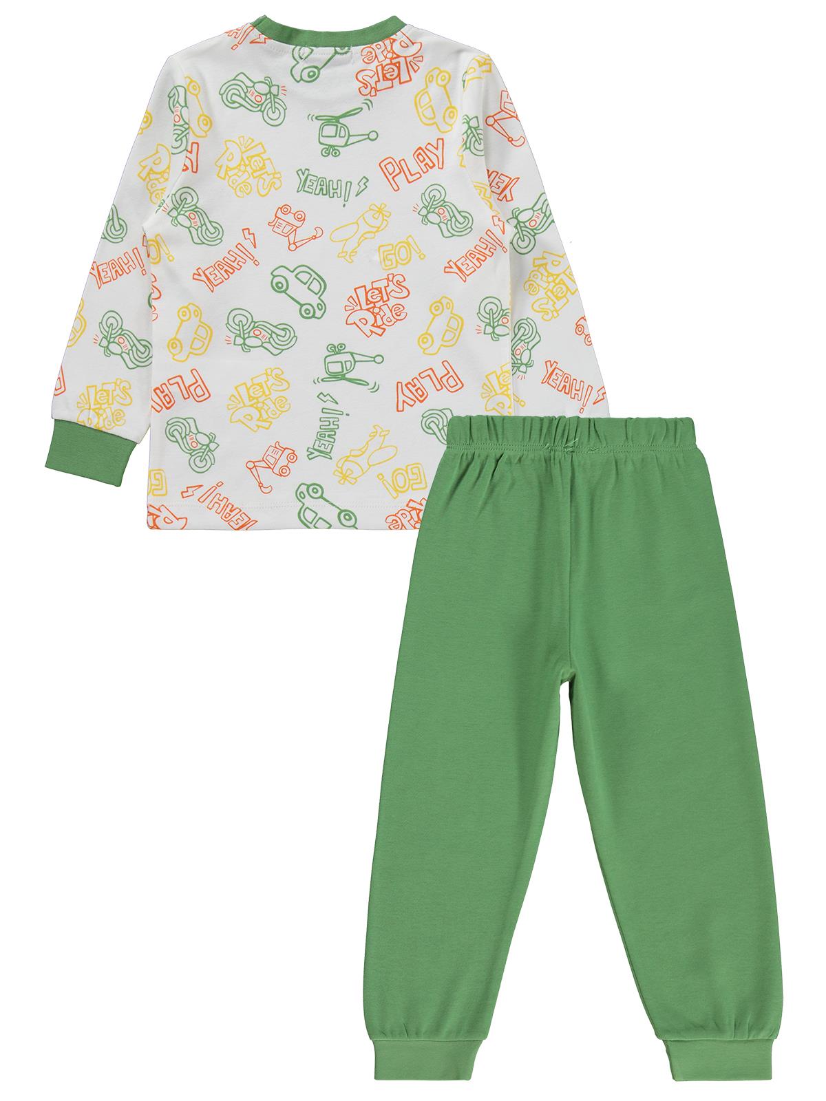 Civil Boys Helikopter Baskılı 2-5 Yaş Pijama Takımı - Yeşil