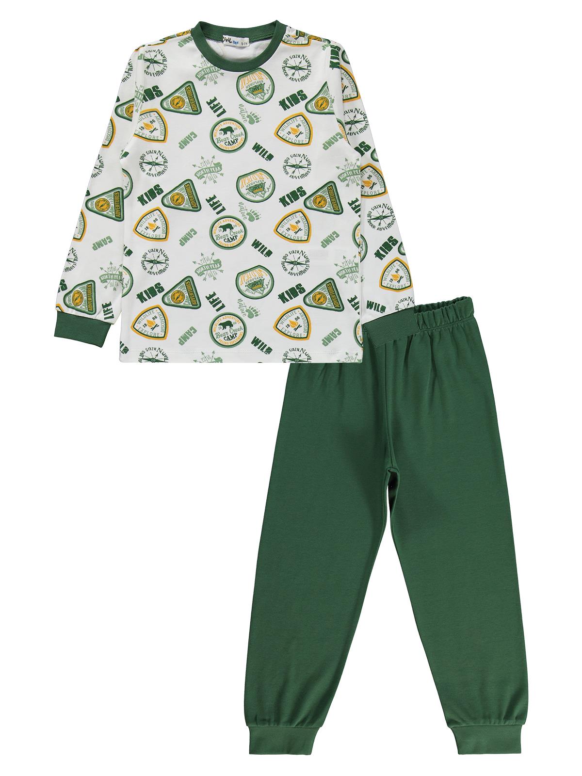 Civil Boys Kids Armalar Baskılı 10-13 Yaş Pijama Takımı - Yeşil