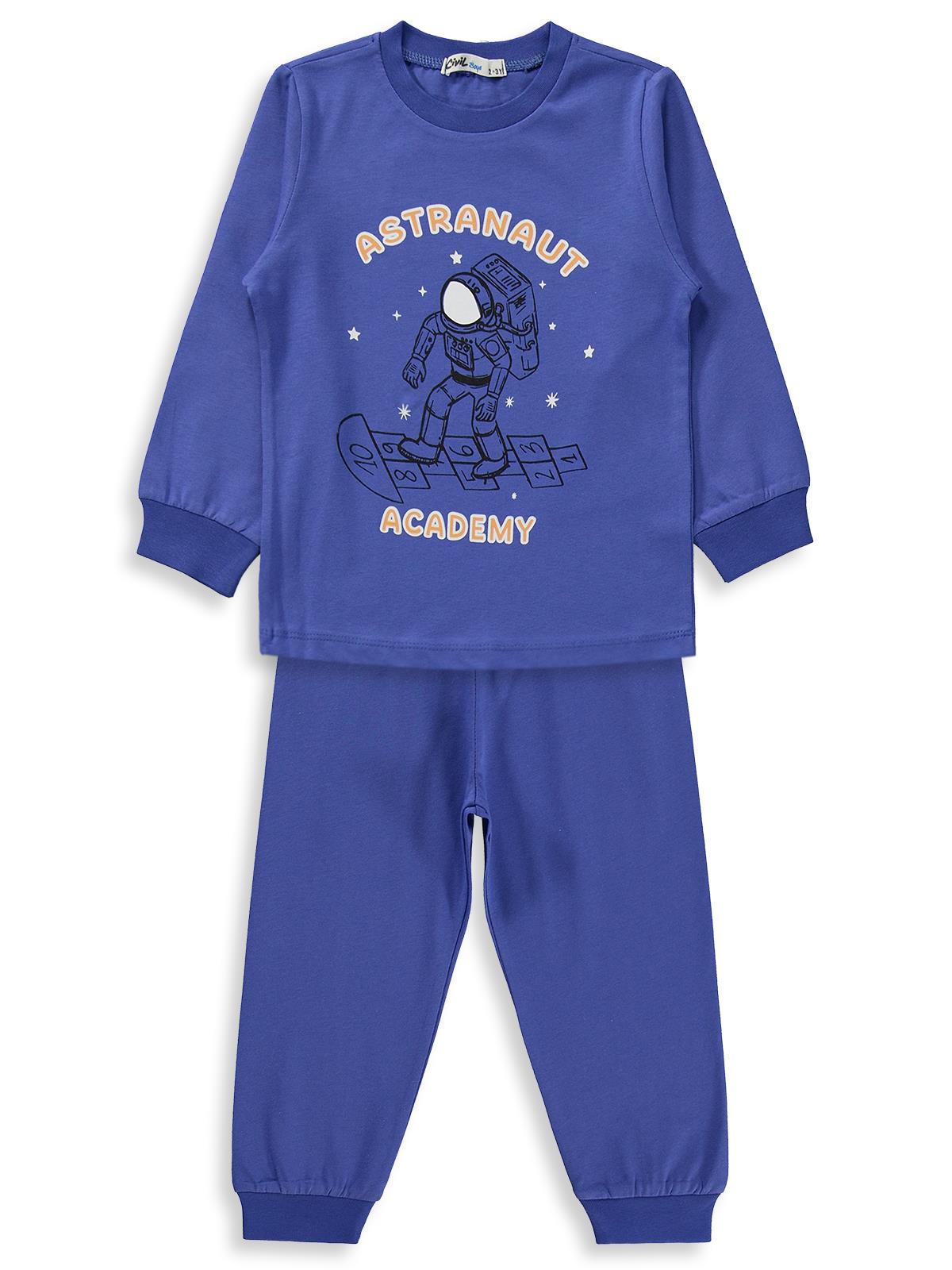 Civil Boys Astronot Baskılı 2-5 Yaş Pijama Takımı - Turuncu