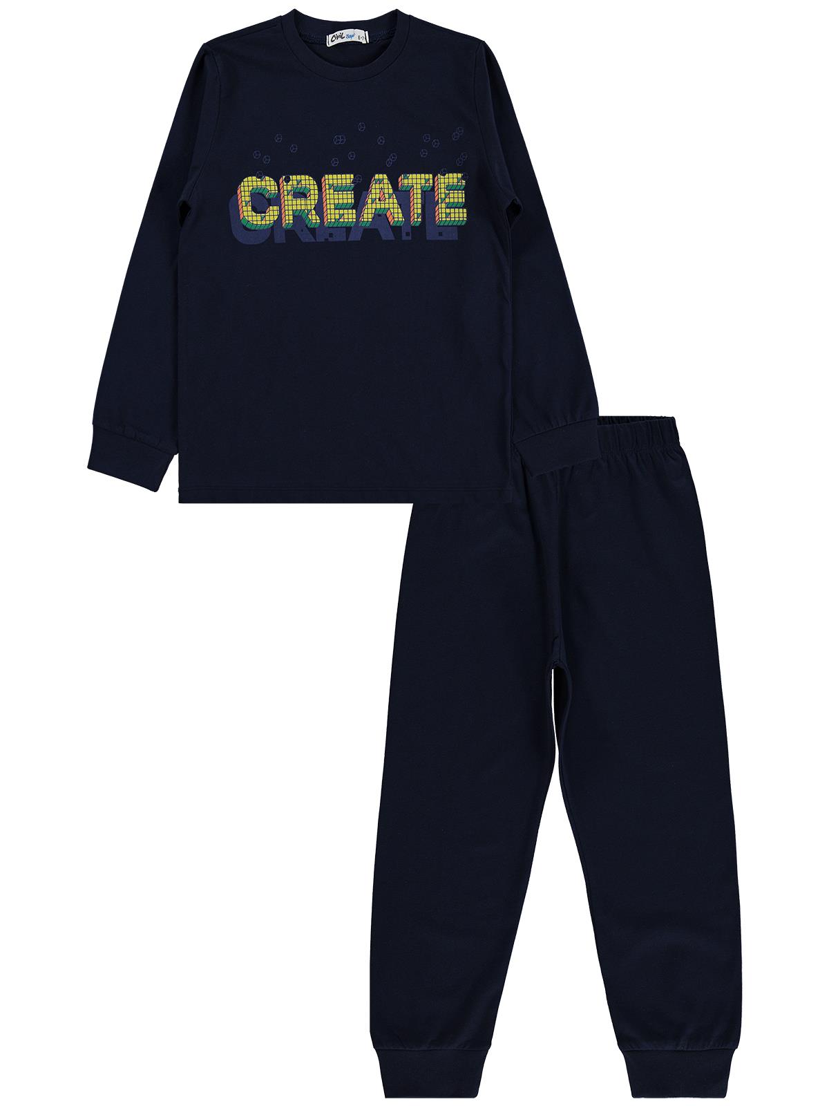 Civil Boys Create Baskılı 6-9 Yaş Pijama Takımı - Lacivert
