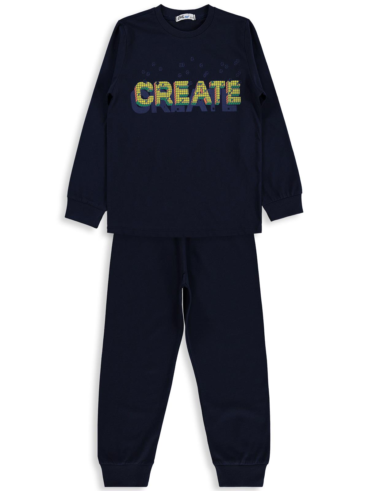 Civil Boys Create Baskılı 6-9 Yaş Pijama Takımı - Lacivert